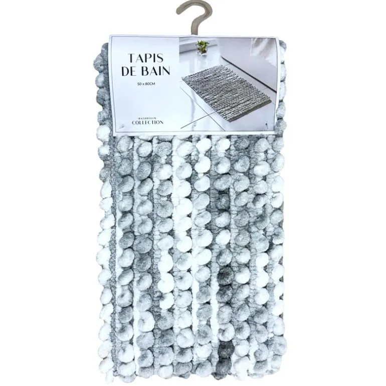 Tapis de bain natte gris