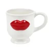 Tasse avec bouche blanc/rouge