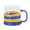 Tasse en verre cerclage paille