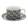 Tasse et coupelle noir & dore