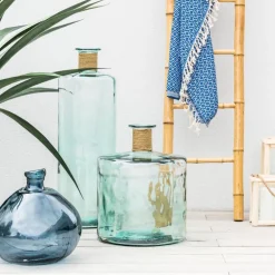 Vase bouteille raphia h75cm