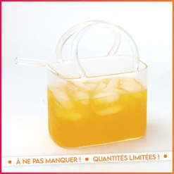 Verre en forme de sac a main