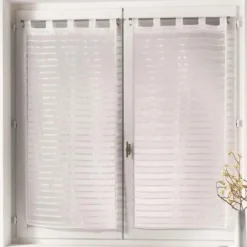 Vitrages passants 2x60x160 cm ri